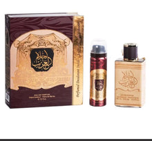 Load image into Gallery viewer, AHLAM AL ARAB Parfum Arabesc,Ard al Zaafaran,barbatesc,apa de parfum 80ml+ Deodorant 50ml